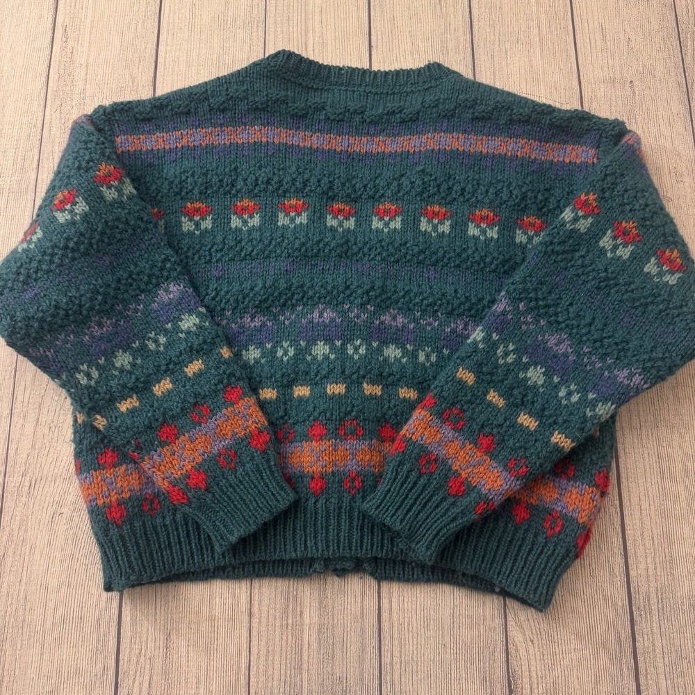 Laura Ashley Scotland Fair Isle Wool Cardigan Cottagecore Vintage Medium/Large - Picture 7 of 8